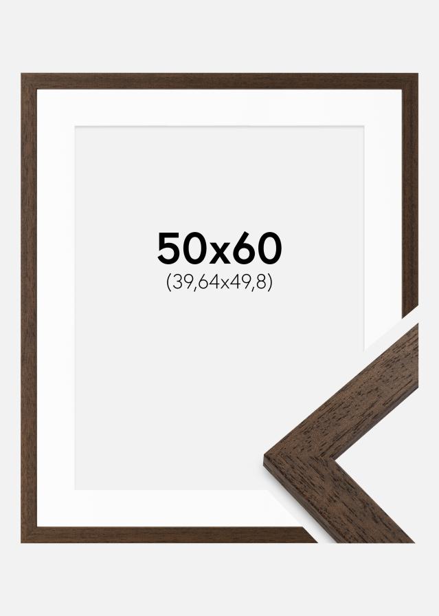 Cadre Brown Wood 50x60 cm - Passe-partout Blanc 16x20 inches