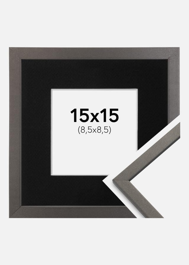 Cadre Edsbyn Graphite 15x15 cm - Passe-partout Noir 9x9 cm