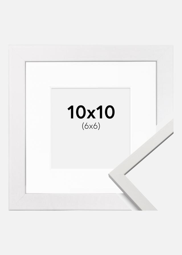 Cadre Edsbyn Blanc 10x10 cm - Passe-partout Blanc 7x7 cm