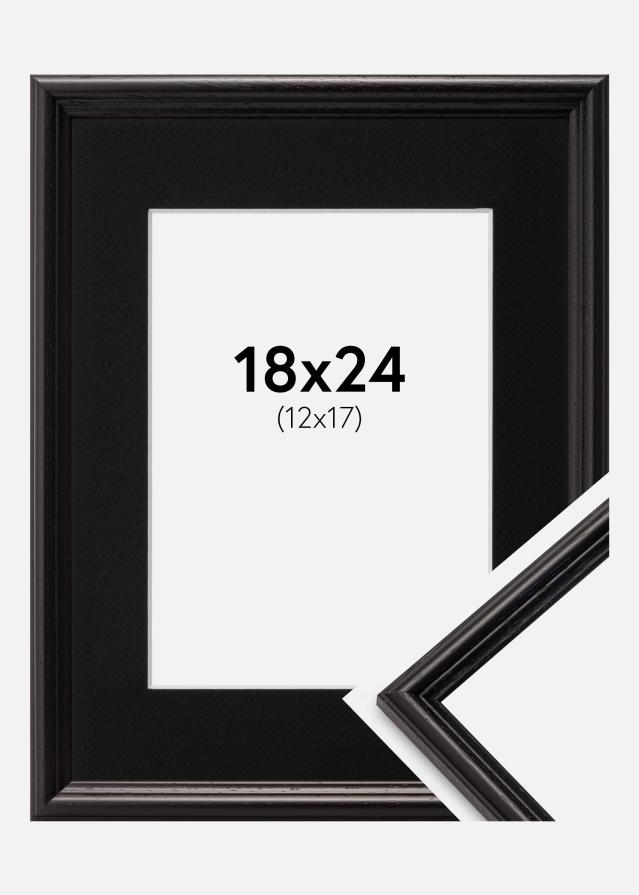 Cadre Horndal Noir 18x24 cm - Passe-partout Noir 13x18 cm