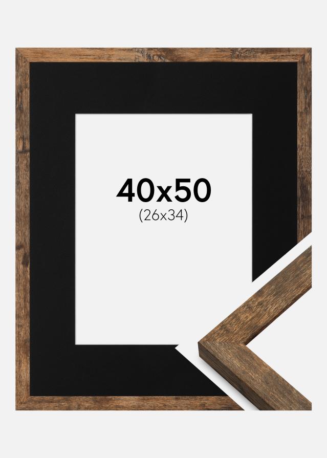 Cadre Fiorito Washed Oak 40x50 cm - Passe-partout Noir 27x35 cm