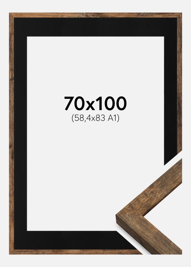 Cadre Fiorito Washed Oak 70x100 cm - Passe-partout Noir 59,4x84 cm