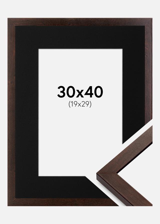 Cadre Selection Noyer 30x40 cm - Passe-partout Noir 20x30 cm