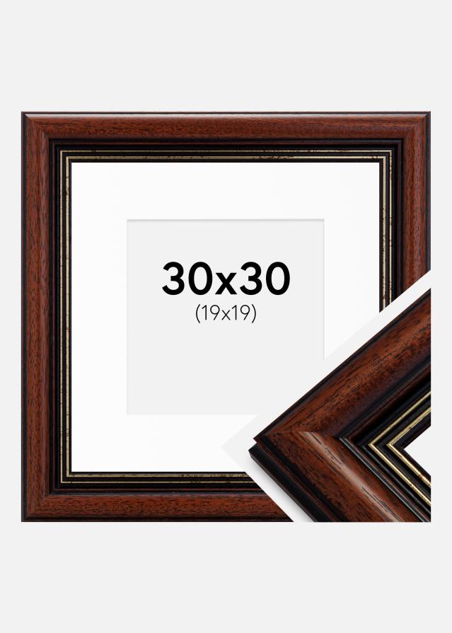 Cadre Old Retro 30x30 cm - Passe-partout Blanc 20x20 cm