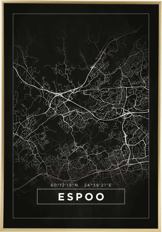 Map - Espoo - Black