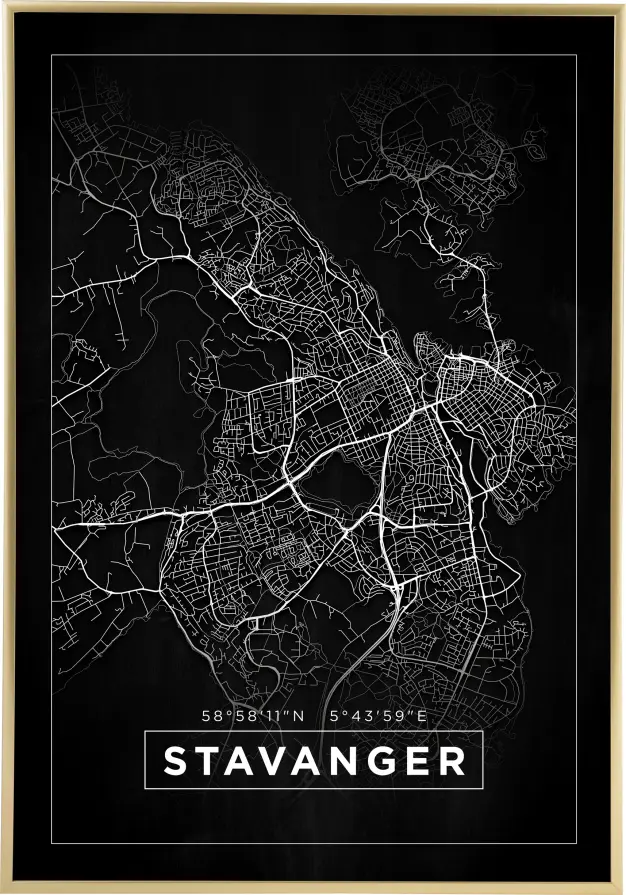 Map - Stavanger - Black