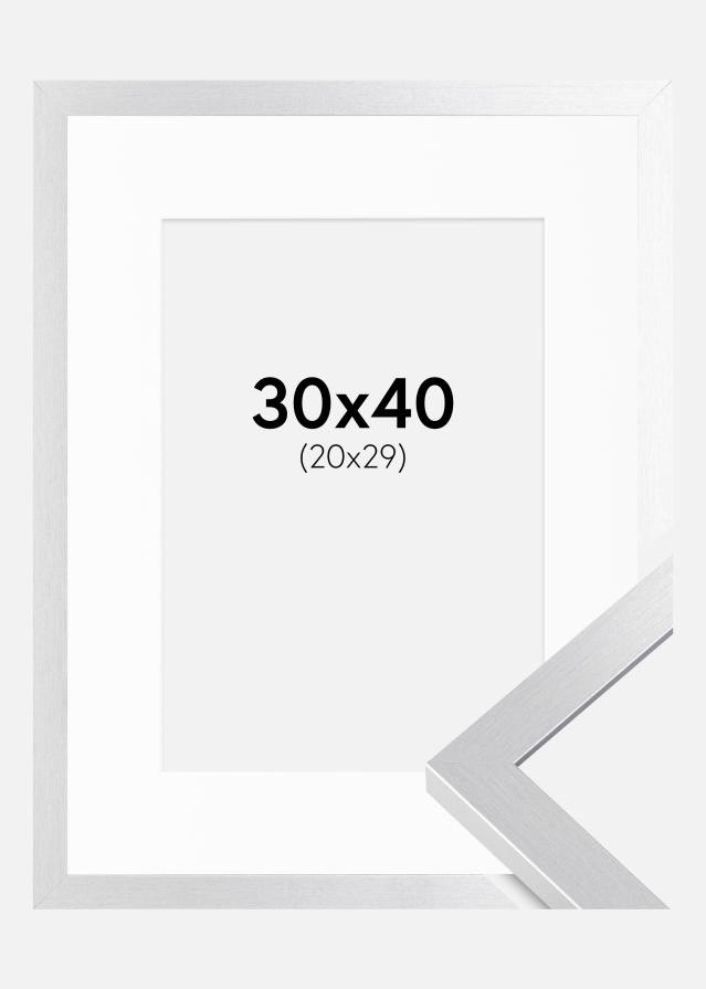 Cadre Selection Argent 30x40 cm - Passe-partout Blanc 21x30 cm