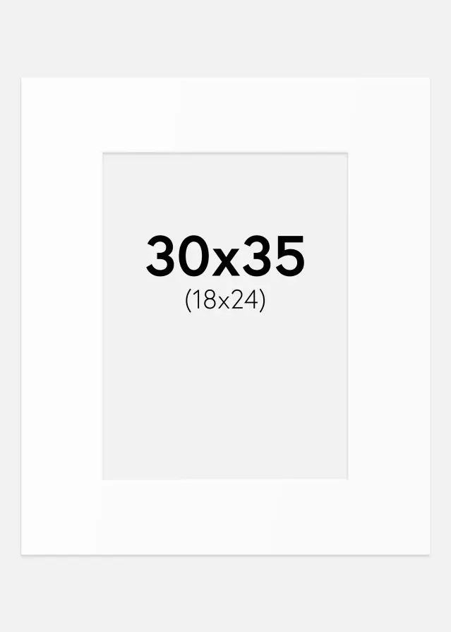 Passe-partout Blanc Standard (noyau blanc) 30x35 cm (18x24)