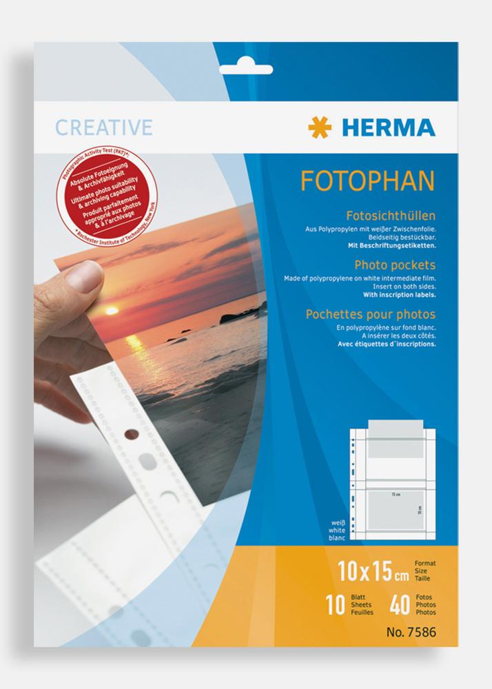 Herma Pochettes photo 10x15 cm Format paysage - lot de 10 - blanc