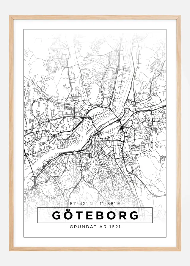 Map - Göteborg - White