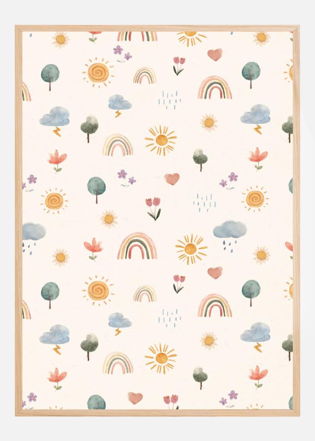 Seasonal Stickers Pattern Poster