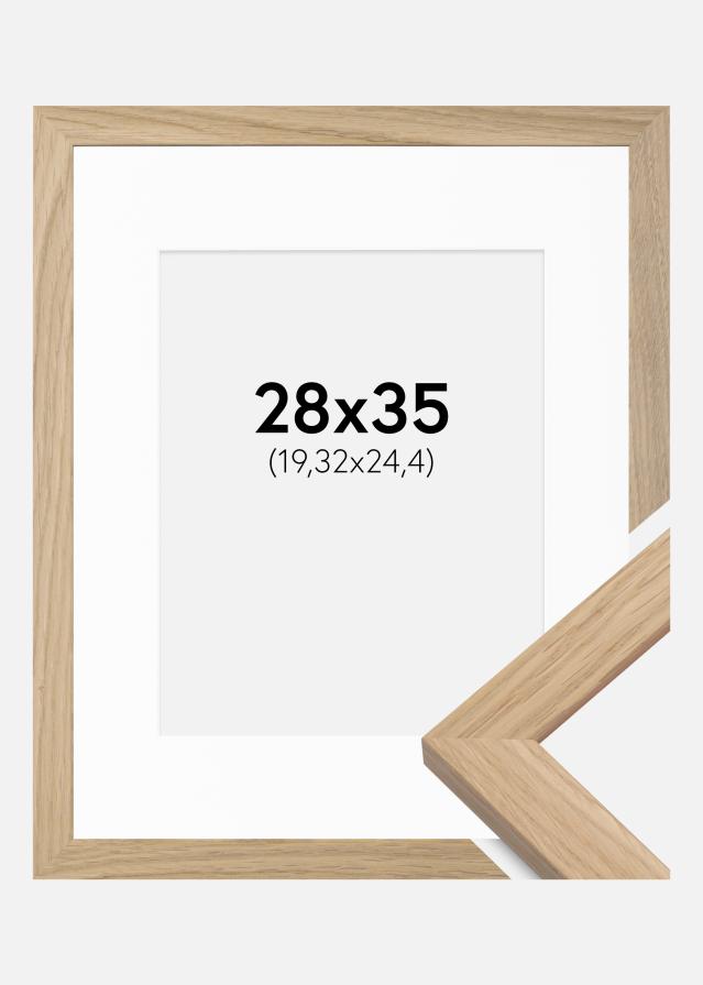 Cadre Oak Wood 28x35 cm - Passe-partout Blanc 8x10 pouces