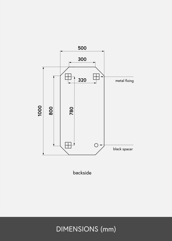 KAILA Miroir Tall Octagon 50x100 cm