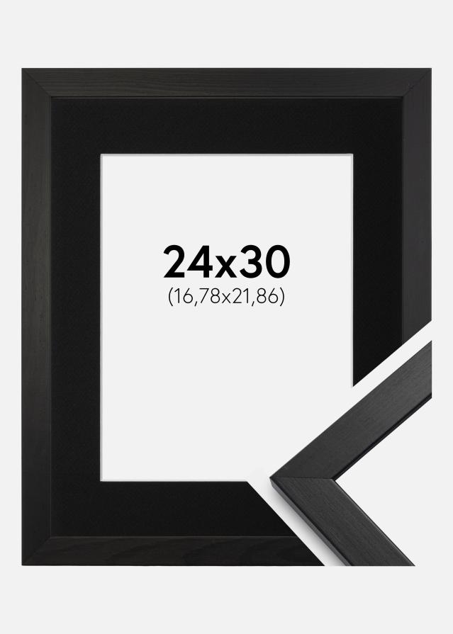 Cadre Stilren Noir 24x30 cm - Passe-partout Noir 7x9 pouces