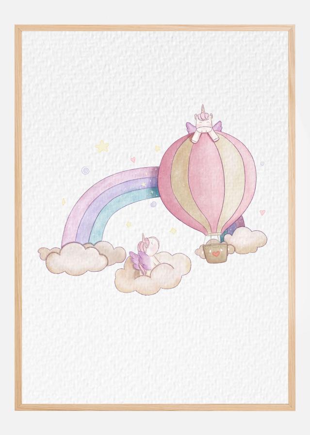 Kawai Cloudy Unicorn Poster