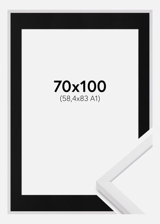 Cadre E-Line Wide Blanc 70x100 cm - Passe-partout Noir 59,4x84 cm