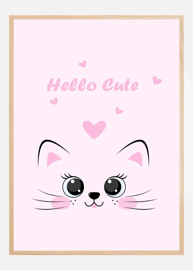 Pink Cat Poster