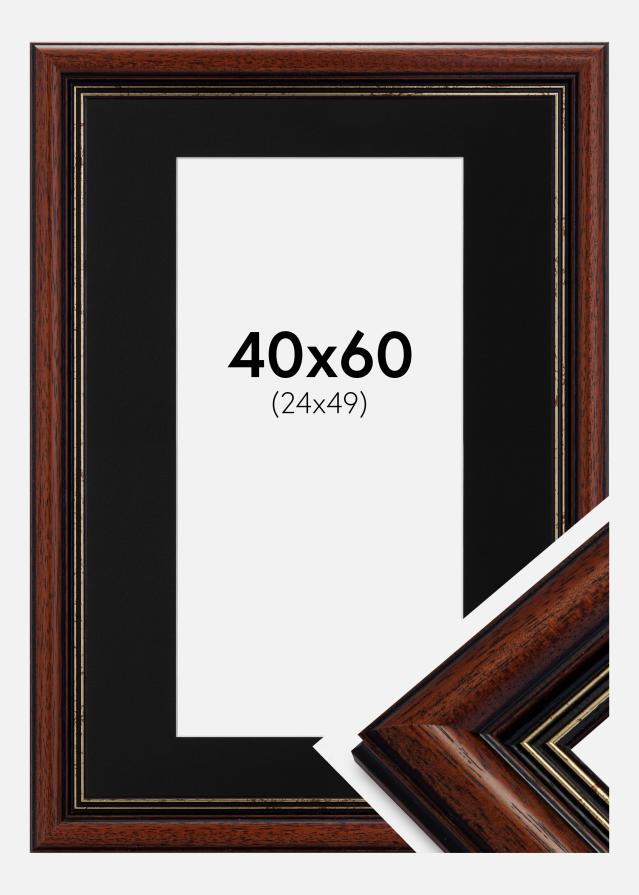 Cadre Old Retro 40x60 cm - Passe-partout Noir 25x50 cm