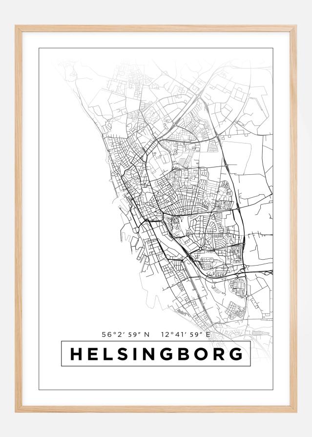 Map - Helsingborg - White