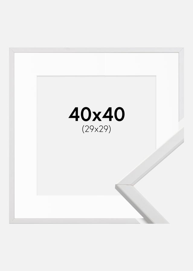 Cadre Galant Blanc 40x40 cm - Passe-partout Blanc 30x30 cm