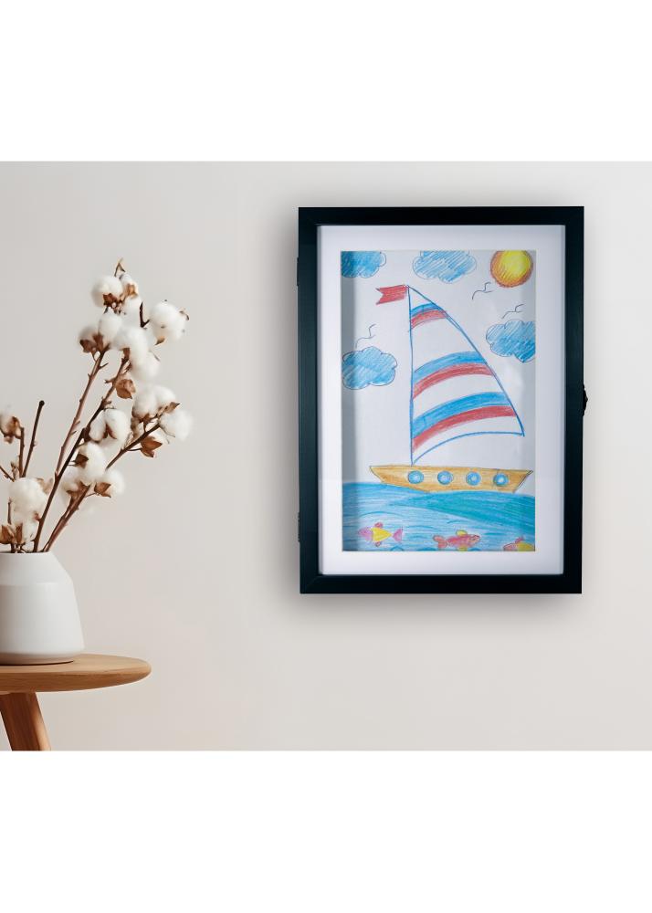 Cadre pour dessins Newbie Verre acrylique Noir A4