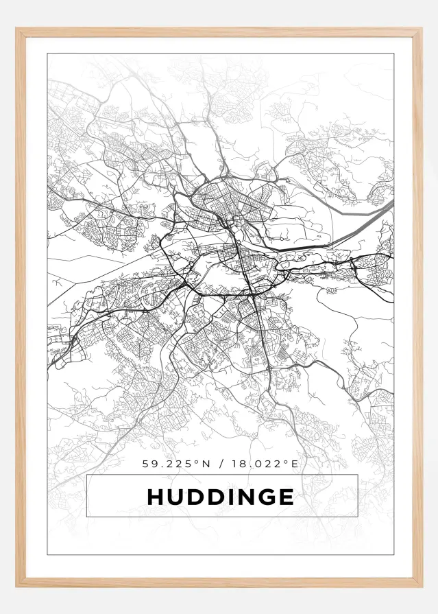 Map - Huddinge - White