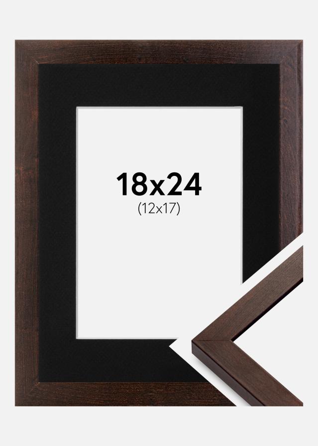 Cadre Selection Noyer 18x24 cm - Passe-partout Noir 13x18 cm