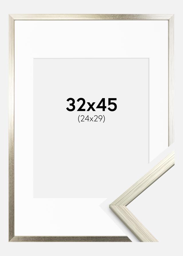 Cadre Edsbyn Argent 32x45 cm - Passe-partout Blanc 25x30 cm