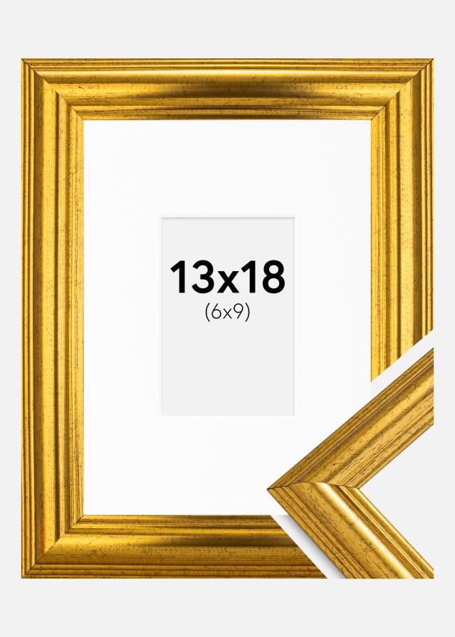 Cadre Västkusten Or 13x18 cm - Passe-partout Blanc 7x10 cm
