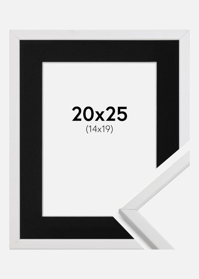 Cadre Galant Blanc 20x25 cm - Passe-partout Noir 15x20 cm