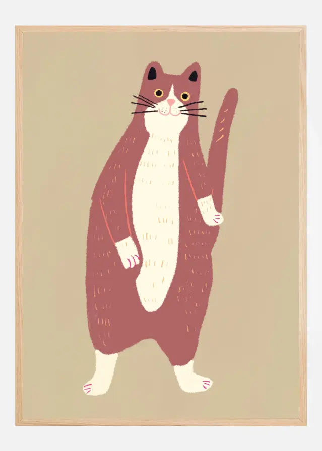 Brown and white cat Poster