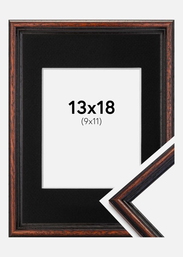 Cadre Horndal Noyer 13x18 cm - Passe-partout Noir 10x12 cm