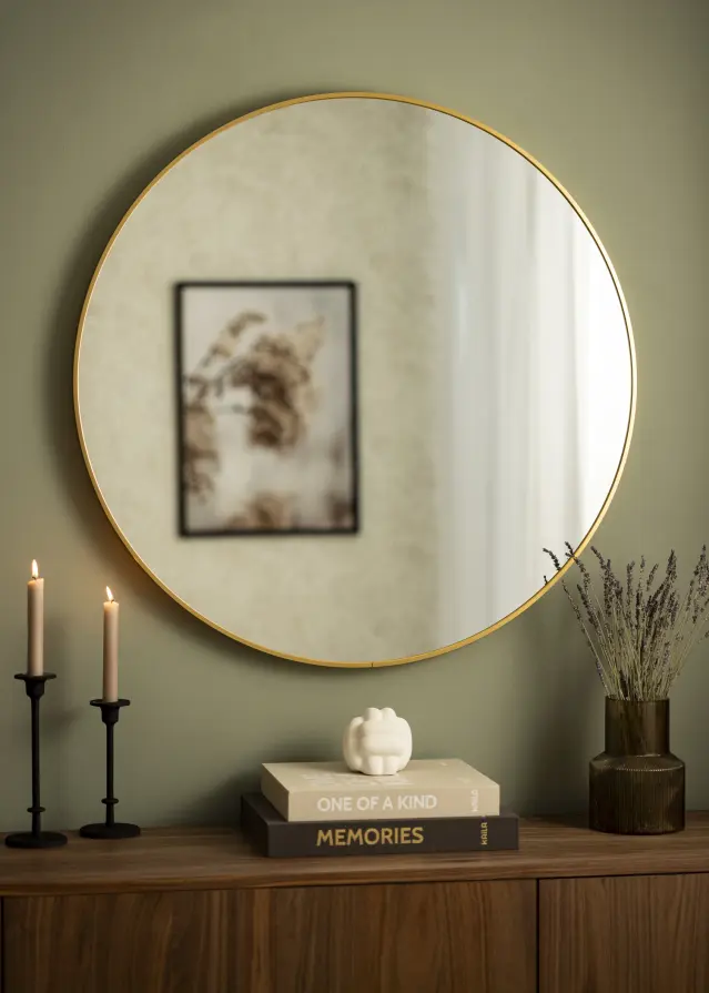 KAILA Miroir rond Edge Gold diamètre 90 cm