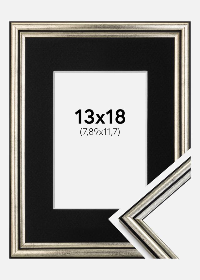 Cadre Horndal Argent 13x18 cm - Passe-partout Noir 3,5x5 pouces