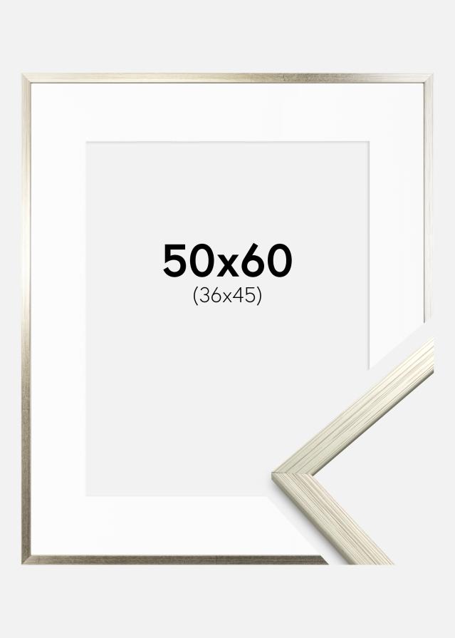 Cadre Edsbyn Argent 50x60 cm - Passe-partout Blanc 37x46 cm