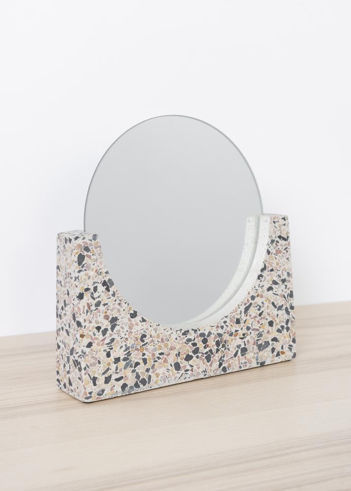 Miroir de table Terrazzo Blanc 17 cm Ø