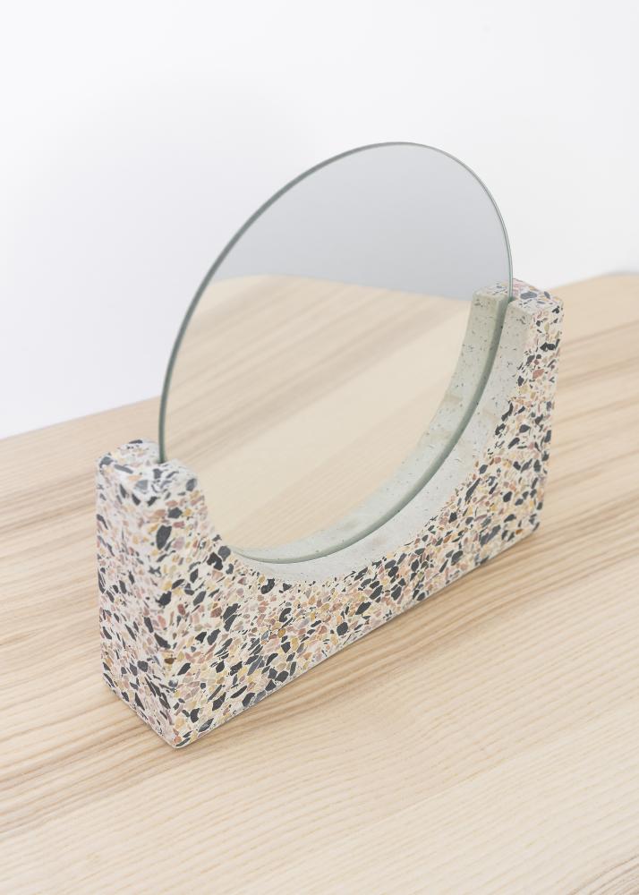 Miroir de table Terrazzo Blanc 17 cm Ø