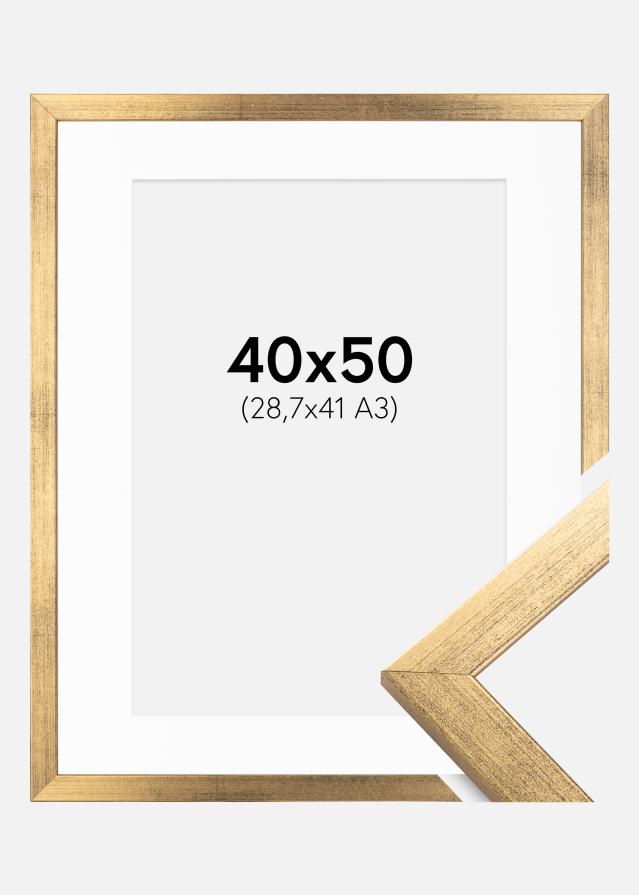 Cadre Stilren Or 40x50 cm - Passe-partout Blanc 29,7x42 cm