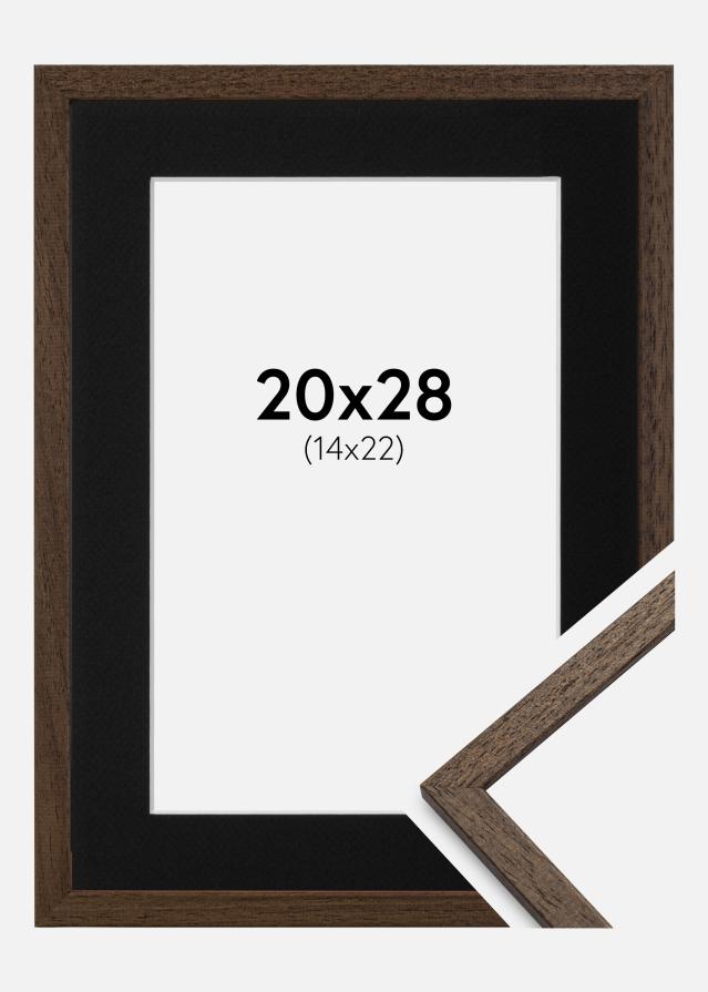 Cadre Edsbyn Noyer 20x28 cm - Passe-partout Noir 15x23 cm