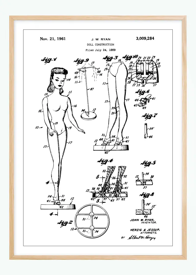 Dessin de brevet - Barbie Poster