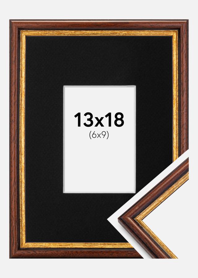 Cadre Horndal Marron 13x18 cm - Passe-partout Noir 7x10 cm