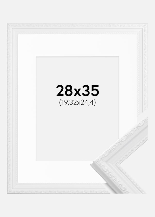 Cadre Abisko Blanc 28x35 cm - Passe-partout Blanc 8x10 pouces