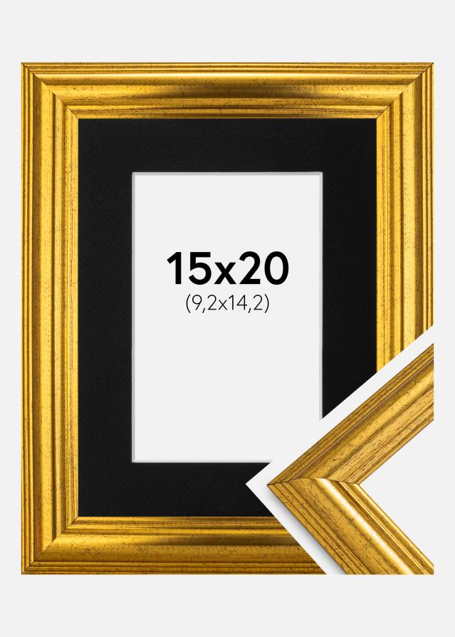 Cadre Västkusten Or 15x20 cm - Passe-partout Noir 4x6 pouces