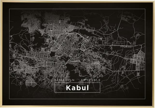 Map - Kabul - Black