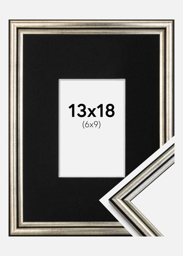 Cadre Horndal Argent 13x18 cm - Passe-partout Noir 7x10 cm