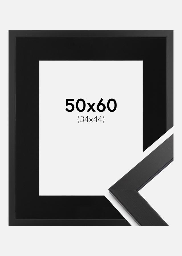 Cadre Black Wood 50x60 cm - Passe-partout Noir 35x45 cm