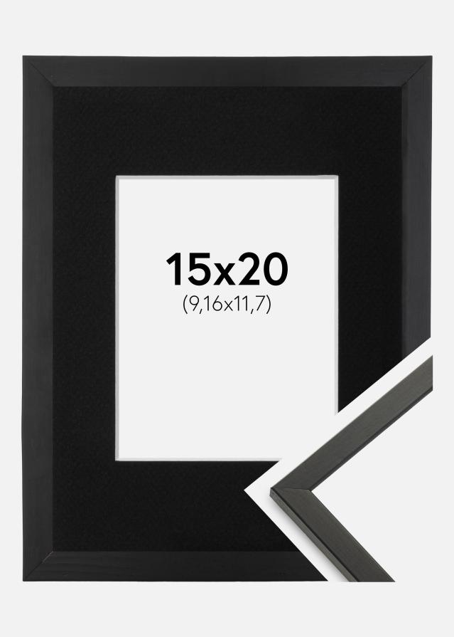 Cadre Galant Noir 15x20 cm - Passe-partout Noir 4x5 pouces