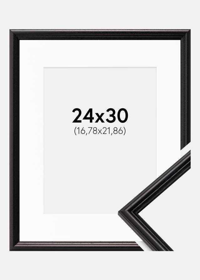 Cadre Horndal Noir 24x30 cm - Passe-partout Blanc 7x9 pouces