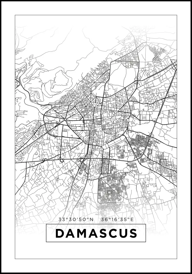 Map - Damascus - White