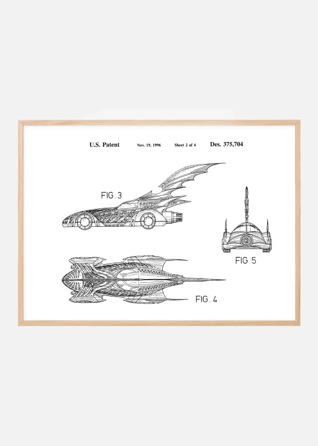 Dessin de brevet - Batman - Batmobile 1996 II Poster